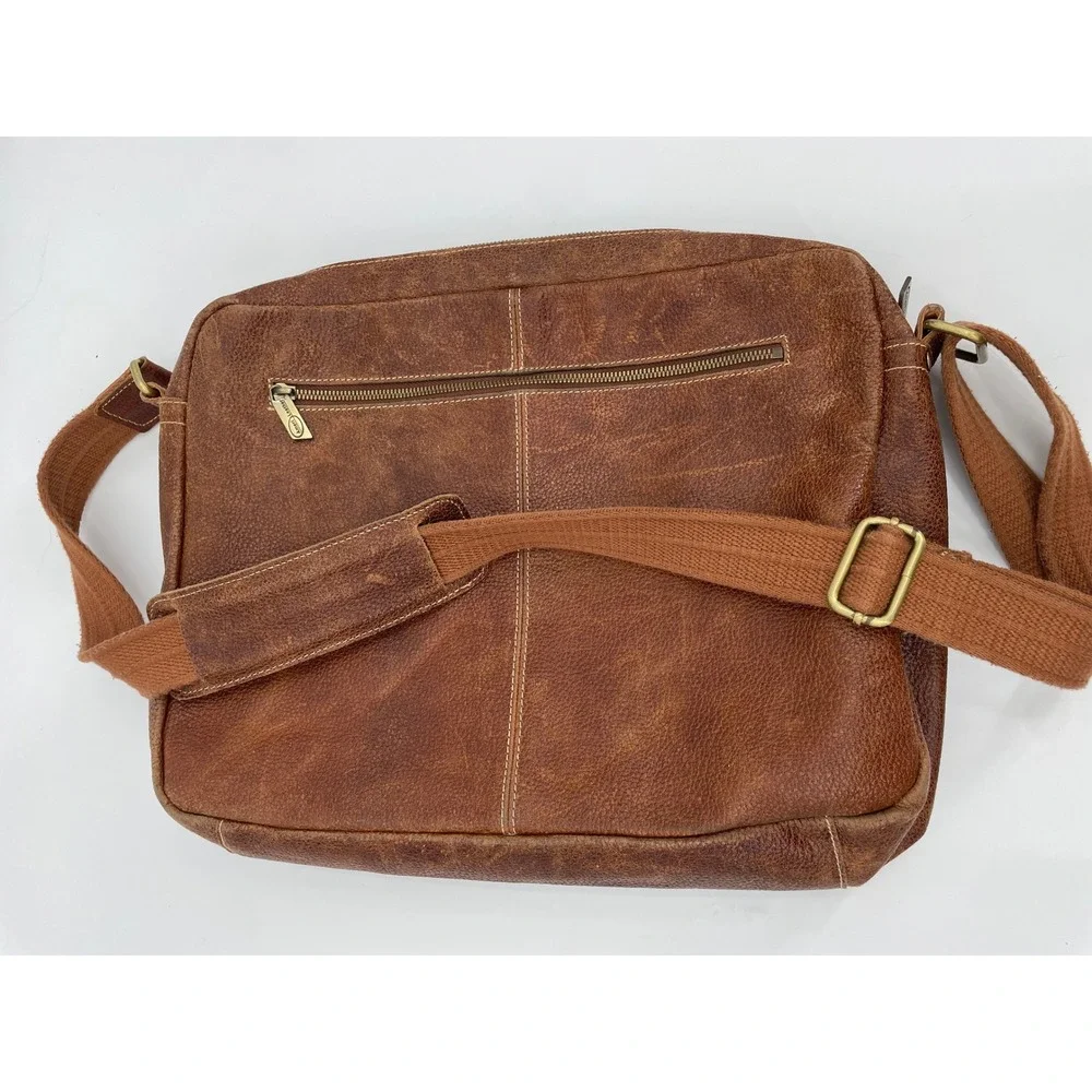 AmeriLeather Messenger Bag Mens Large Brown Leather Crossbody Satchel Vintage